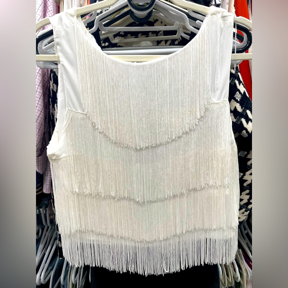 Alexis cropped fringe top